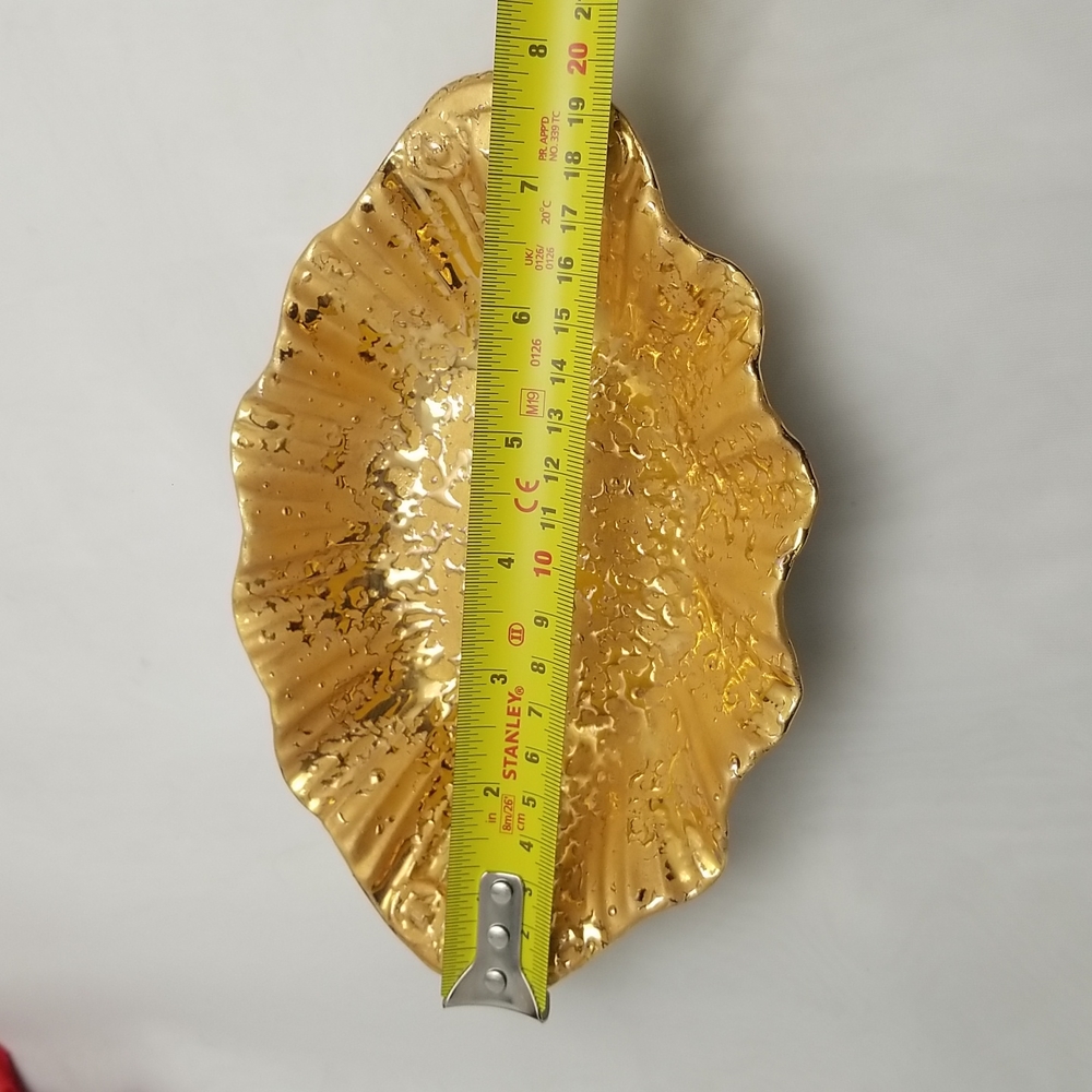 Weeping Gold Glaze 22K Hollywood Regency Style Bowl - Picture 7 of 17